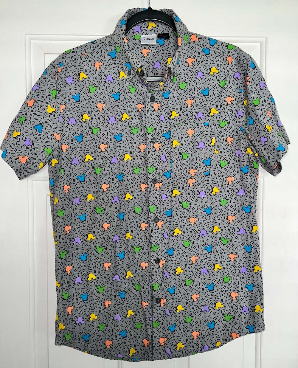Disney Vintage Men's 80/90's all over Print Mickey Mouse Button Up Shirt - sz S